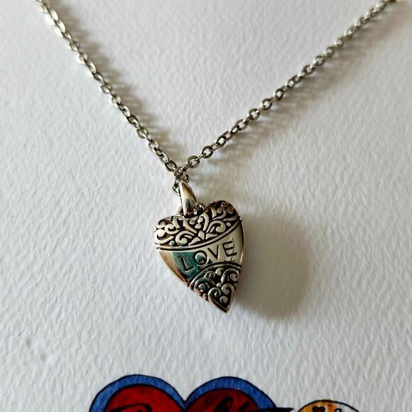 BRIGHTON "Love Is All You Need" Reversible, Silver, Crystal SWEET AND SPARKLY - Picture 4 of 9